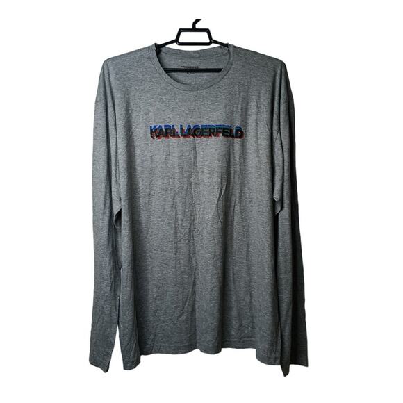 Karl Lagerfeld Paris Lettering Multidimensional Long Sleeves Tee T shirt XXLarge - Picture 8 of 9